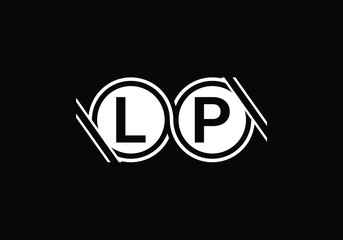 Modern Lettermark Logo Design Featuring Interlocking Circles with the Letters L and P in Monochrome