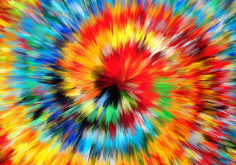 Artistic multicolored 3d illustration of a digital paint vortex warp