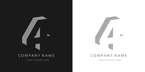 4 logo number modern design