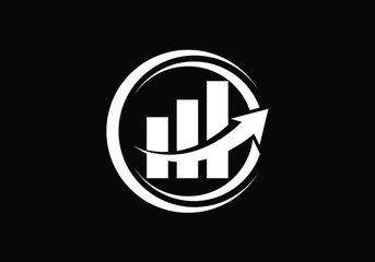 Financial Accounting Logo, Vector illustration on a black background.