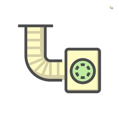 Blower for duct cleaning work icon, 64x64 perfect pixel and editable stroke.