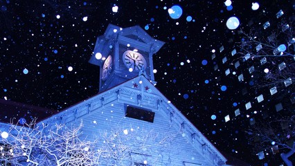 雪の札幌時計台
