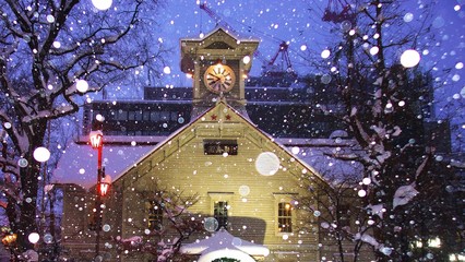 雪の札幌時計台