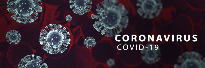 Coronavirus banner background. Covid-19 Coronavirus website banner.