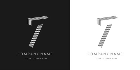 7 logo number modern design - obrazy, fototapety, plakaty