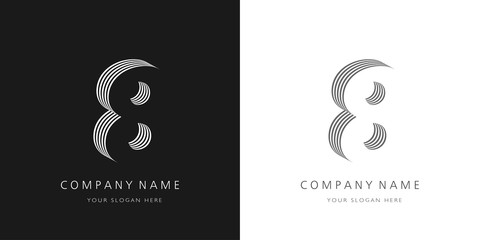 8 logo number modern design - obrazy, fototapety, plakaty