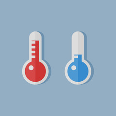 Mercury Thermometer Icon. Flat style illustration. Isolated. 