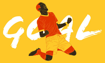 Illustration of football soccer player in action
