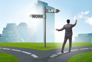 Work life or home balance business concept