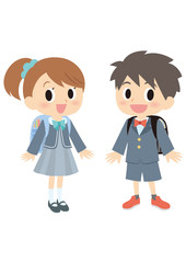 小学校入学式の男女