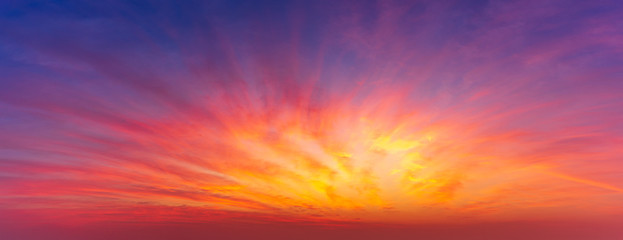 Fototapeta premium Panoramic picture of sky twilight and clouds nature background