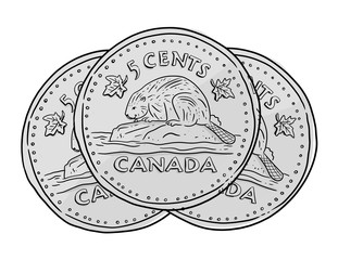 Nikel - 5 cents - Canadian Currency