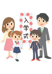 入学式の親子