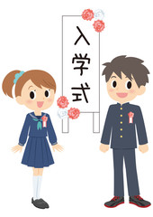 高校入学式の男女