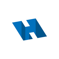 initial letter h hole logo vector