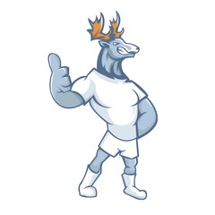 Fototapeta premium Deer mascot design with modern illustration concept style for sport team.