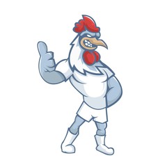 Rooster mascot design with modern illustration concept style for sport team.