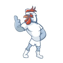 Rooster mascot design with modern illustration concept style for sport team.