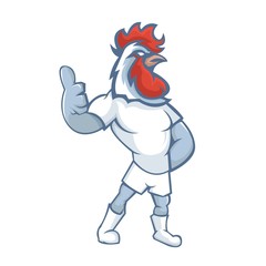 Rooster mascot design with modern illustration concept style for sport team.