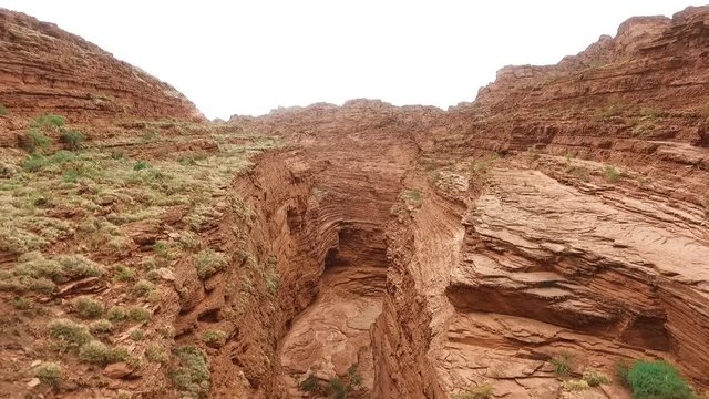 Aerial view Garganta del diablo in Quebrada de las Conchas, Cafayate, Salta, Argentina.