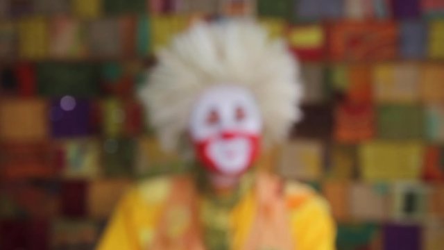 Clown face out of focus