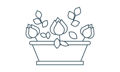 Florist icon for flower arranging and shop logo