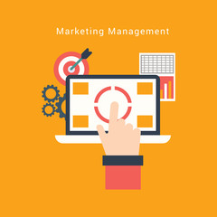 Digital marketing management concept