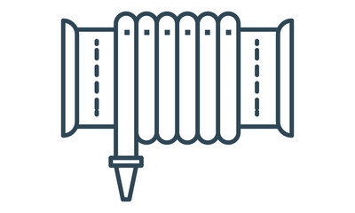 Fire hose icon for firefighting and safety equipment