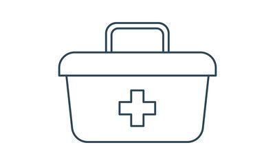 First aid kit icon for emergency response and medical assistance