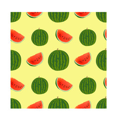 seamless pattern with juicy watermelon background summer