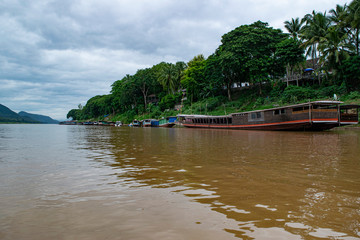 boat on the river laos asia