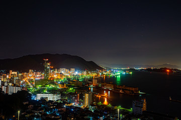 traffic in the city at night