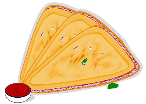 Onion Paratha indian Street Food Vector