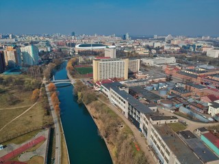 Obraz premium Aerial view of Minsk, Belarus