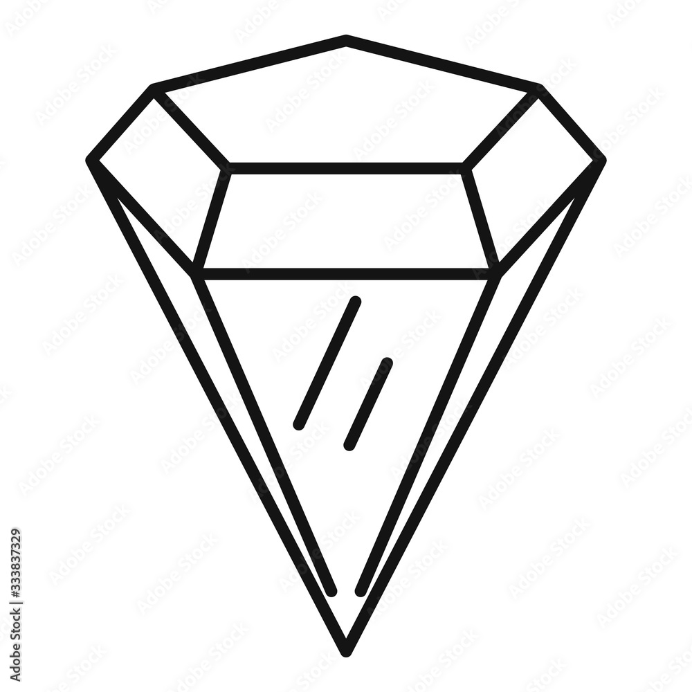 Poster radian gemstone icon. outline radian gemstone vector icon for web design isolated on white backgroun