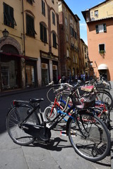 Fototapeta na wymiar Old town, Lucca Italy - bikes