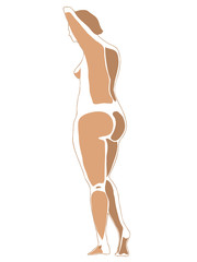 Vector illustration of a nude model standing