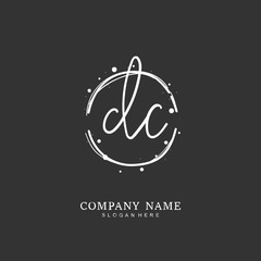 Handwritten initial letter D C DC for identity and logo. Vector logo template with handwriting and signature style.