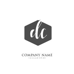Handwritten initial letter D C DC for identity and logo. Vector logo template with handwriting and signature style.