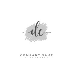 Obraz premium Handwritten initial letter D C DC for identity and logo. Vector logo template with handwriting and signature style.