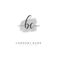 Handwritten initial letter B C BC for identity and logo. Vector logo template with handwriting and signature style.