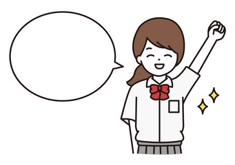 学生 女の子 吹き出し イラスト