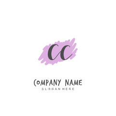 Handwritten initial letter C CC for identity and logo. Vector logo template with handwriting and signature style.