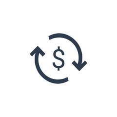 Convert money icon, arrow, return, Vector Illustration. Stock Vector illustration isolated on white background.