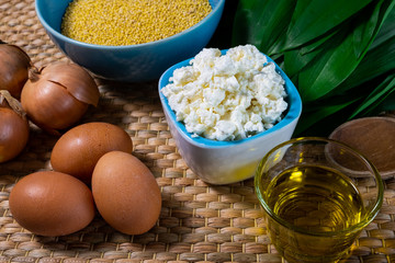 Zutaten für Bärlauch Hirse Pfanne