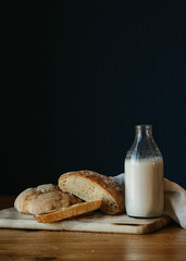 Rustic Bread and Milk