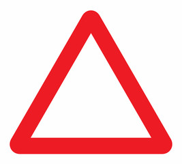 blank triangle road sign