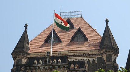 New Delhi, Delhi/India- March 25 2020: Indian national flag hoisted on the top of a state government building.