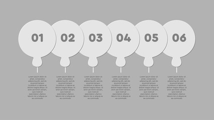 Six puzzle jigsaw circles line info graphic.