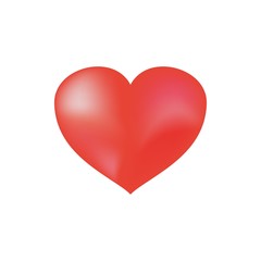 Heart isolated. Red sign on white background. Romantic silhouette symbol love, passion and wedding. Colorful mark of valentine day. Design element. Vector illustratio